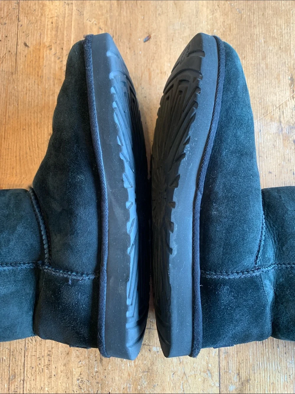 UGG Black Suede Short Shearling Boots